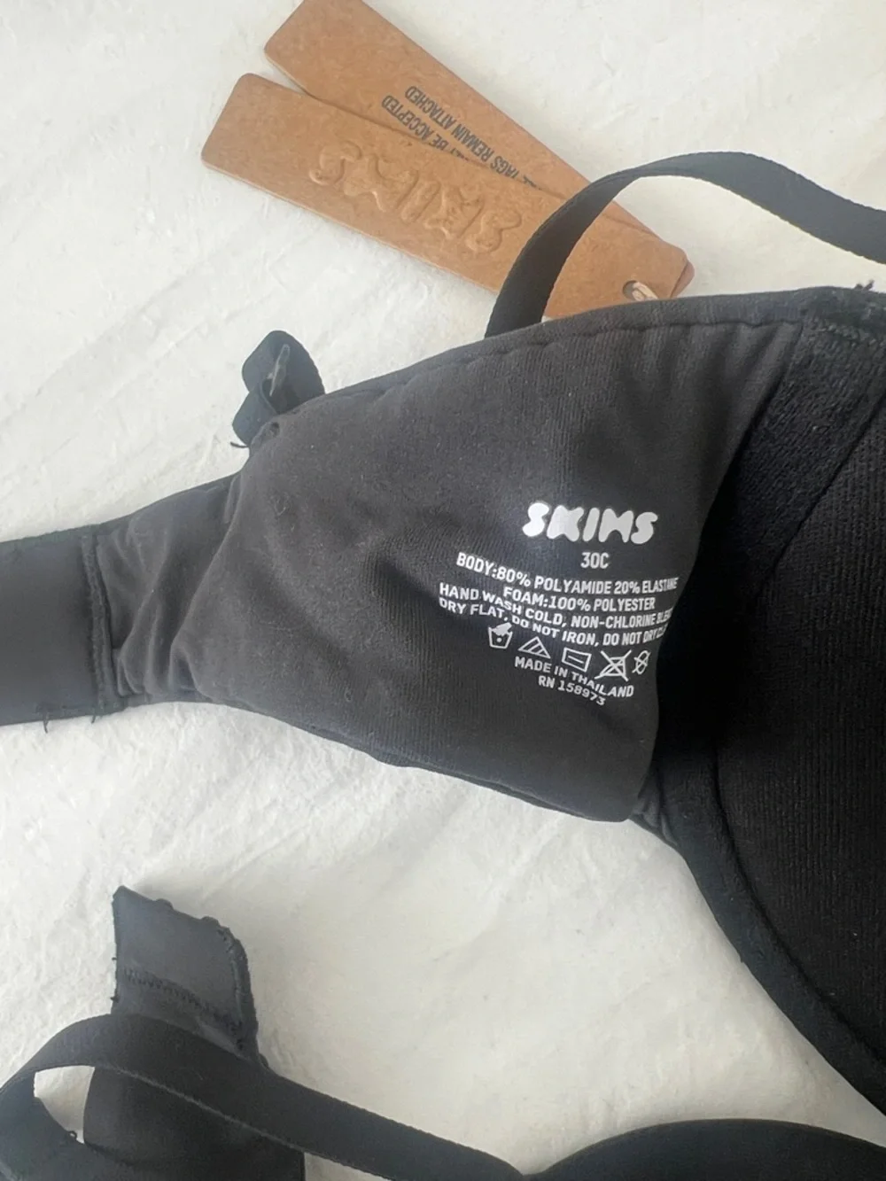 SKIMS FITS EVERYBODY PUSH-UP DEMI BRA ONYX SIZE 30C - Picture 2 of 3